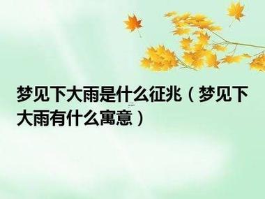 做夢(mèng)夢(mèng)見下雨
