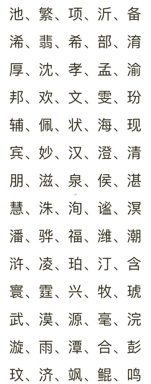 五行水字