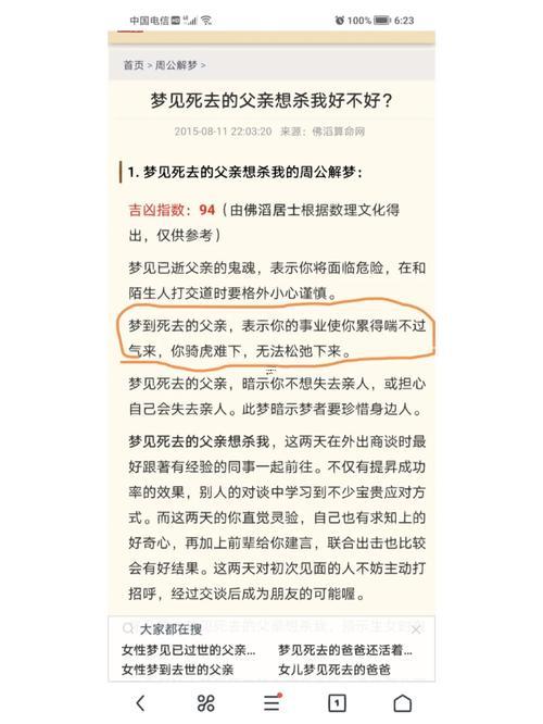 夢到父親去世