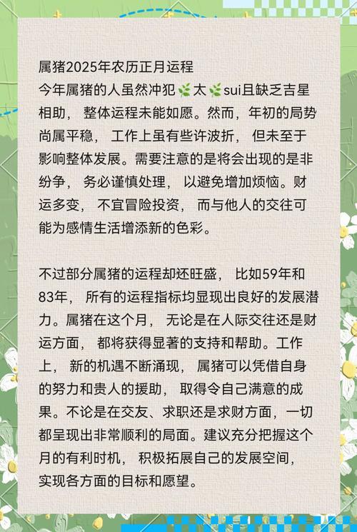 屬豬人2025年運勢怎么樣