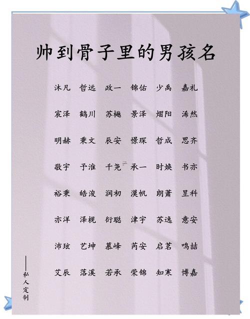 男孩名字常用字