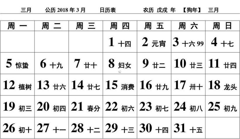 18年黃道吉日一覽表