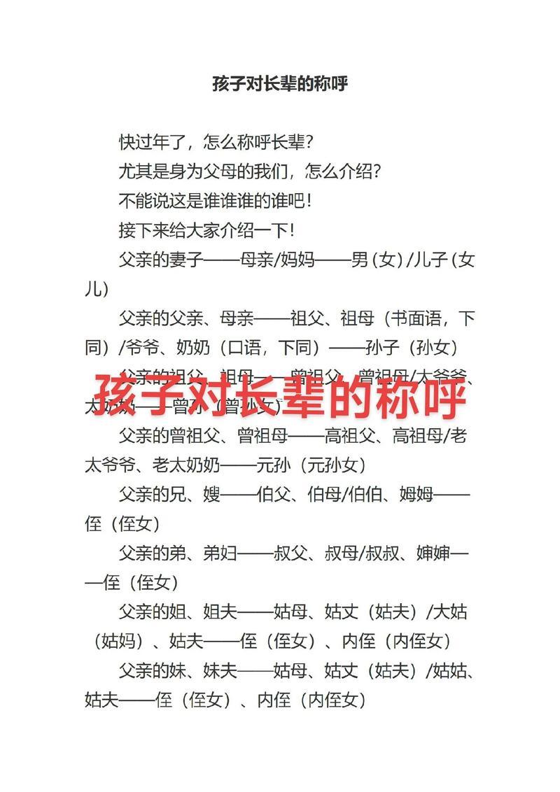 兒子得稱呼有哪一些