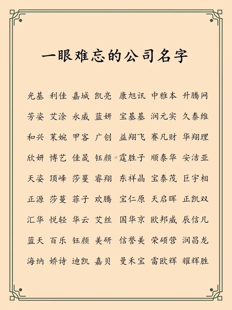 公司名字寓意好的字
