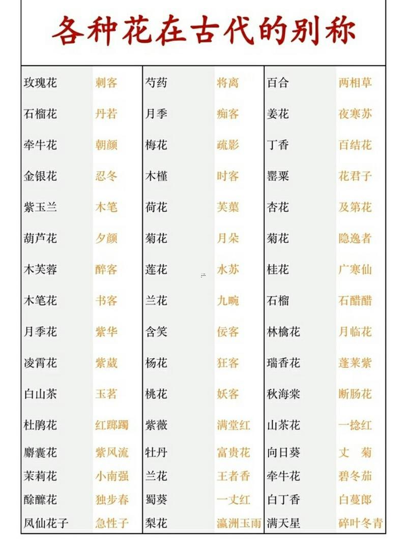 好聽的花的名字