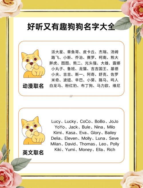 小狗取名字大全可愛
