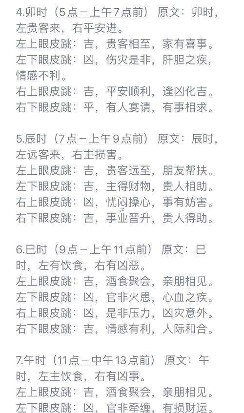 右上眼皮跳測(cè)吉兇