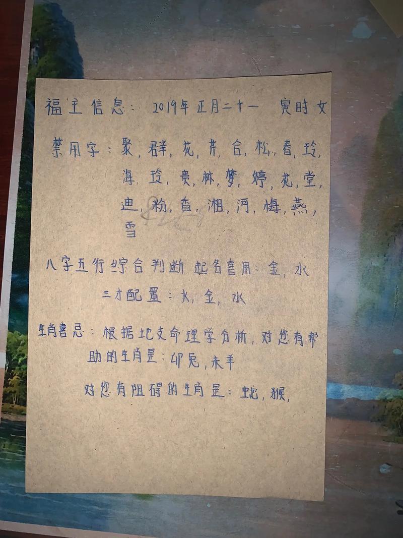周易八字取名