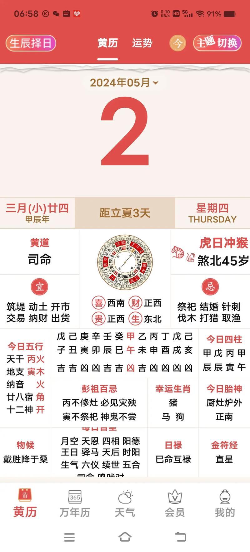 查詢黃道吉日