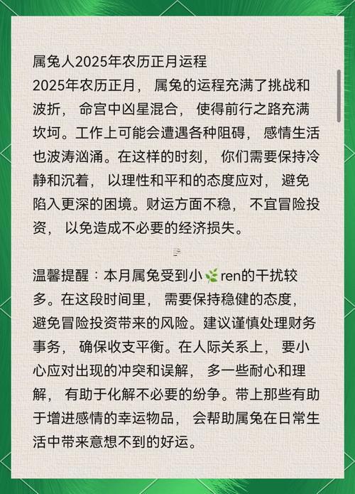 屬兔人2025年運(yùn)勢運(yùn)程