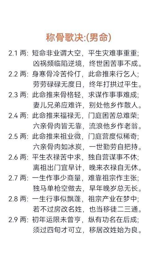 八字稱骨算命