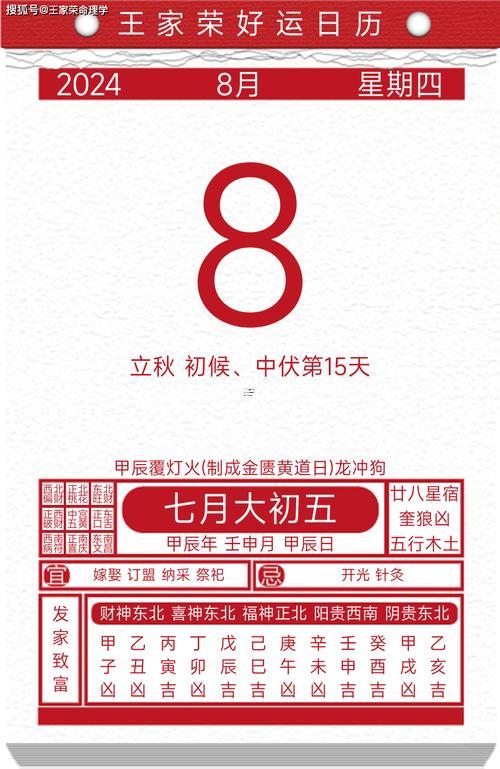 陰歷8月初8是吉日嗎