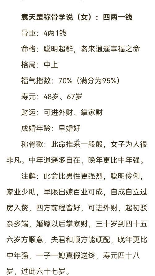 四兩四錢女命