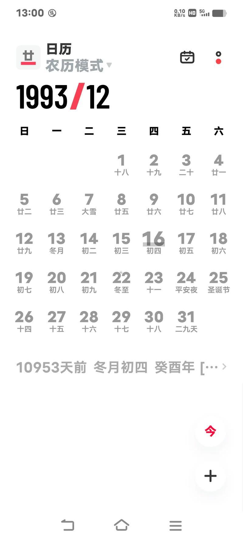 1996年農(nóng)歷陽歷表查詢