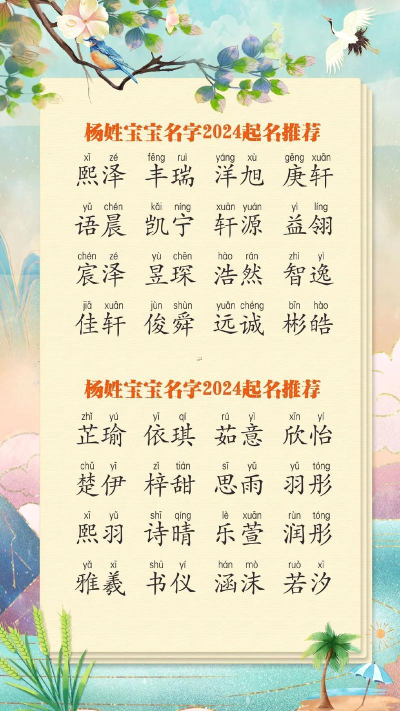 楊姓名字大全男孩