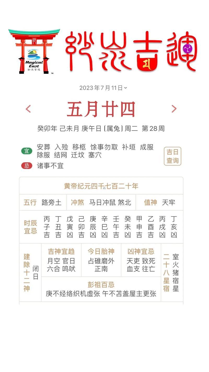 農(nóng)歷七月二十黃歷吉日查詢