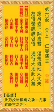 觀音靈簽6簽解簽