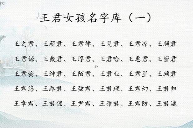 王名字大全女孩