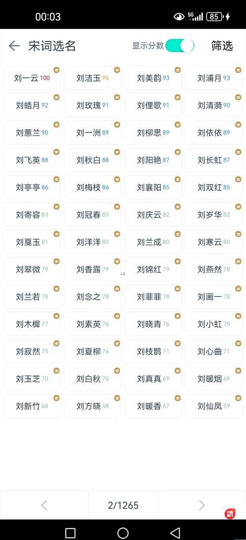 姓劉的名字