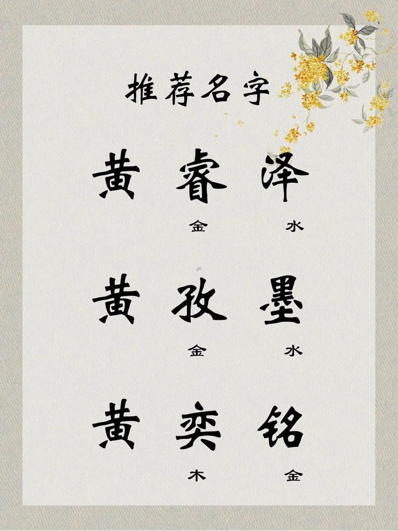姓黃得男孩名字
