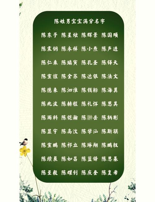 姓陳的男孩名字