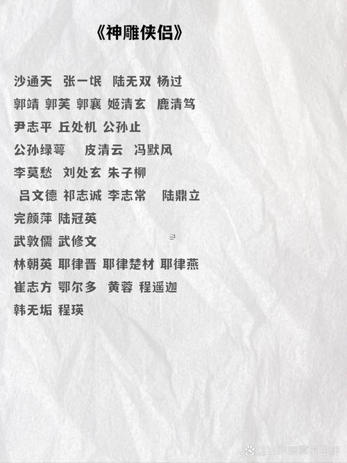 武林外傳名字大全