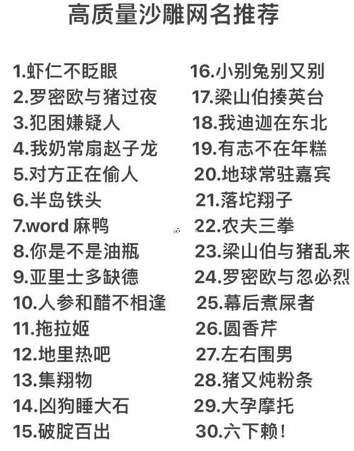 十年腦血栓的沙雕網(wǎng)名