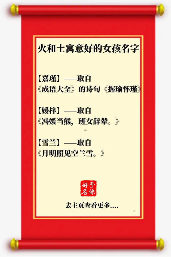 五行屬火女孩起名