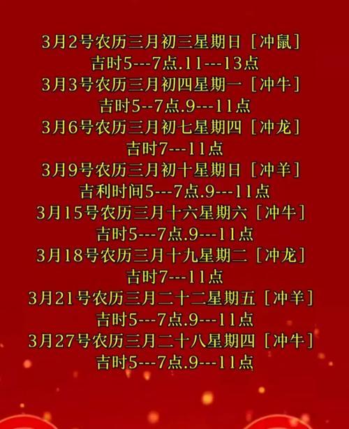3月生孩子的黃道吉日