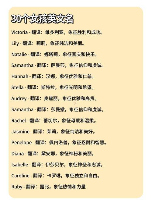 經(jīng)典的英文名字