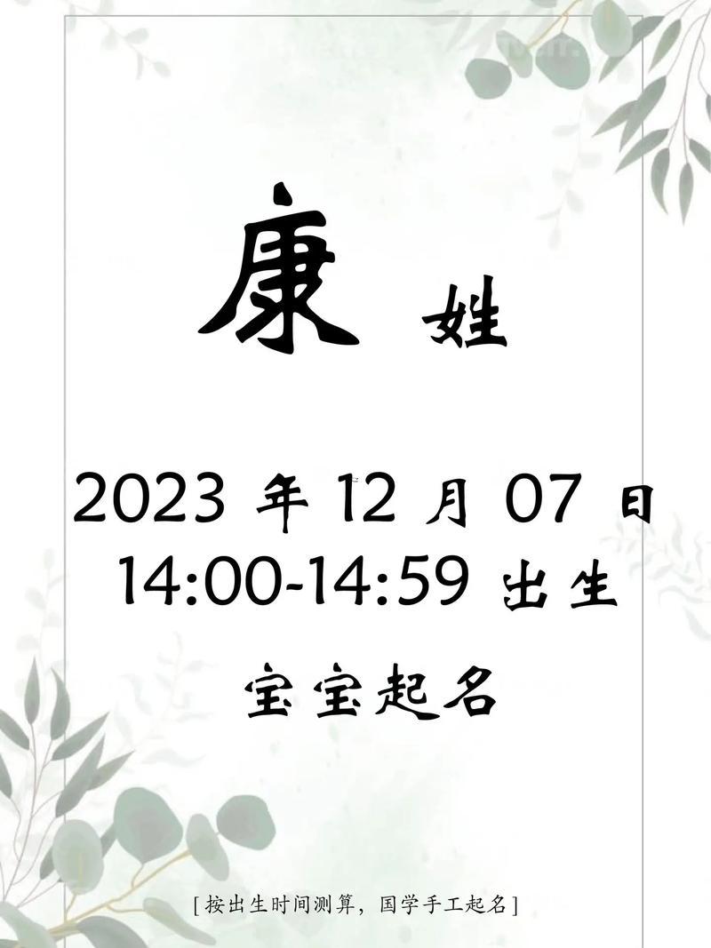 康姓男孩起名
