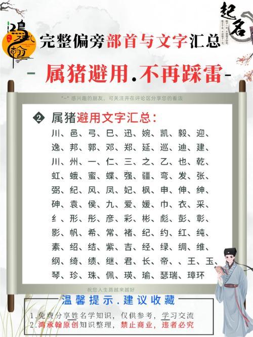 屬豬取名字禁忌用得字