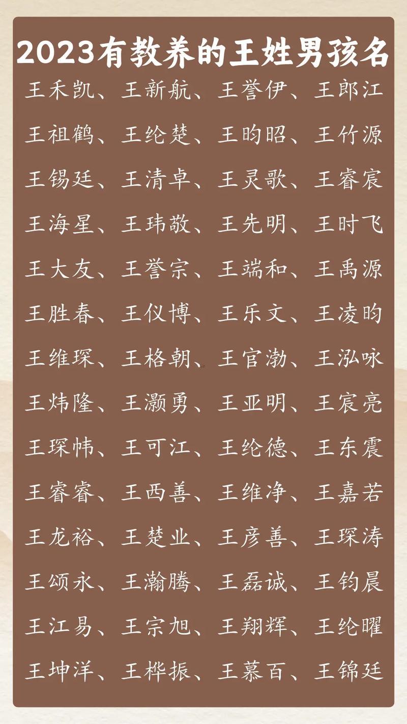姓王取名