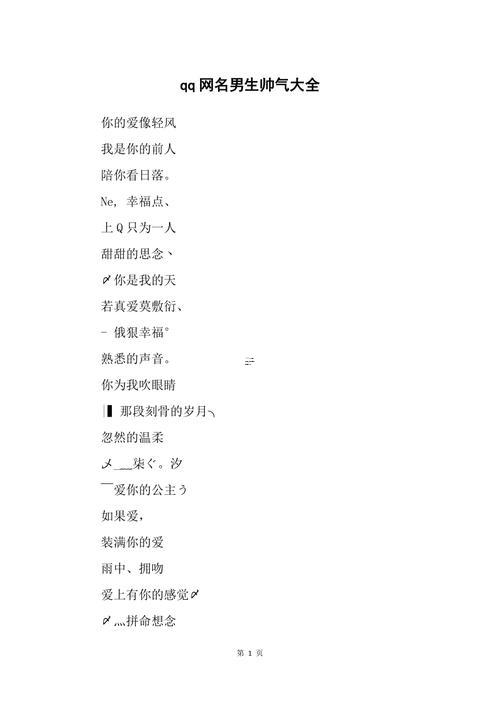 qq帥氣名字