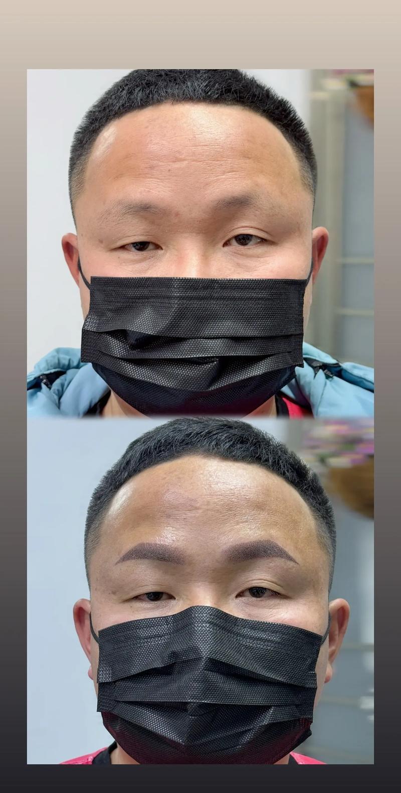 眉毛后半段稀疏的男人
