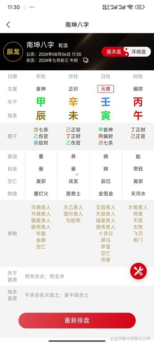 八字排盤詳解