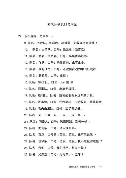 好聽的隊(duì)名