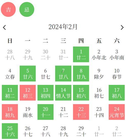 2026年二月份黃道吉日有哪些