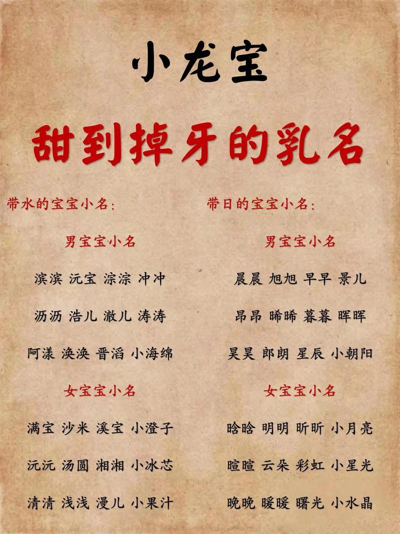 寶寶乳名大全