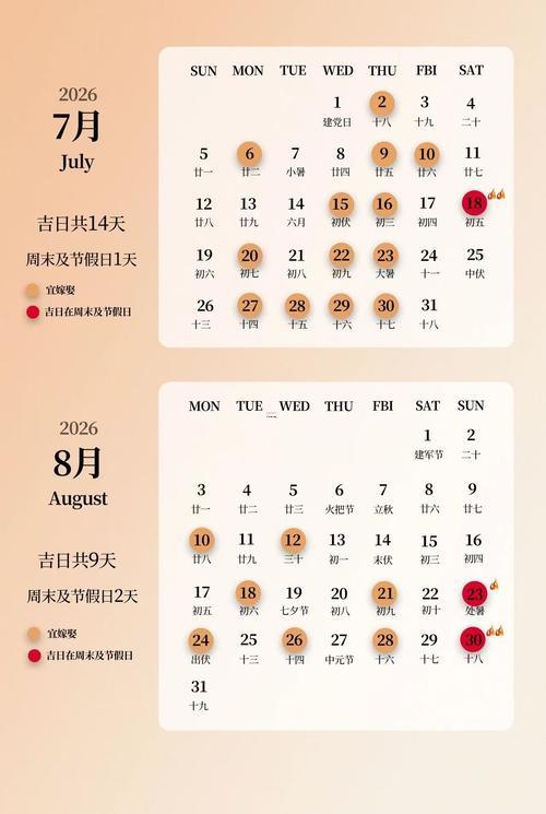 2026年9月嫁娶吉日一覽表