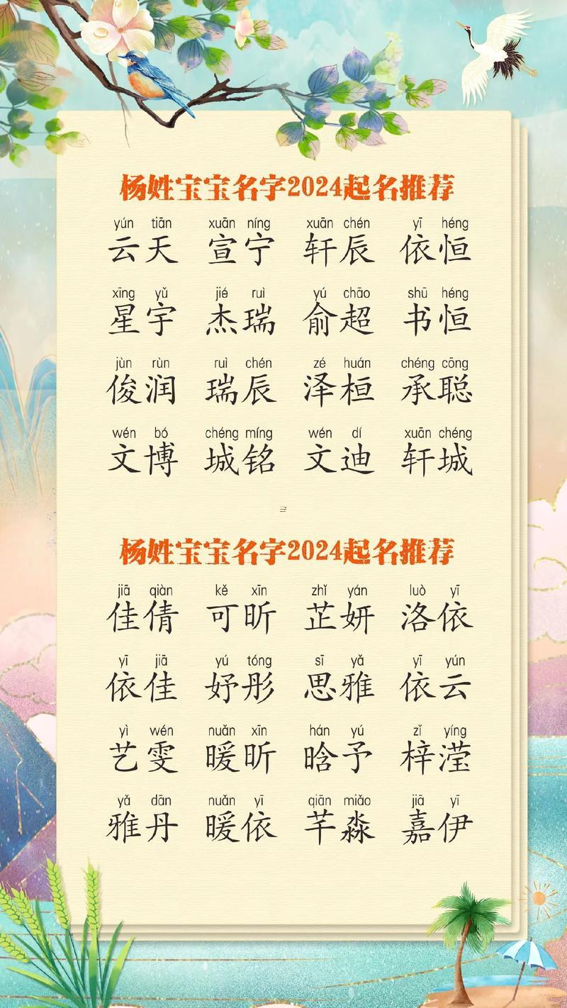 楊姓男孩名字大全輕松