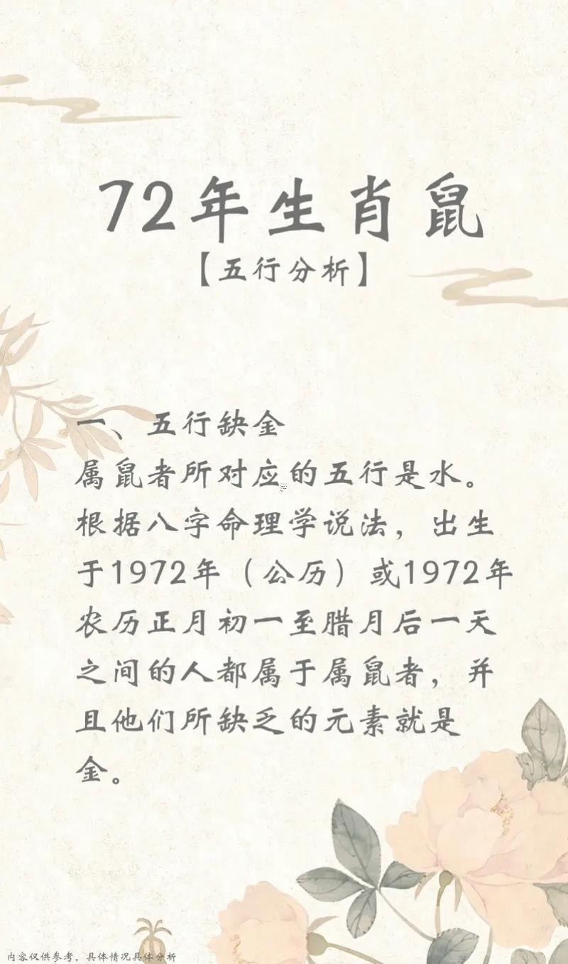 1972年屬鼠何事命11月
