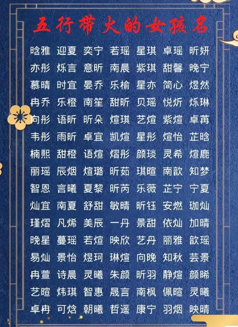 火字旁的女孩名字