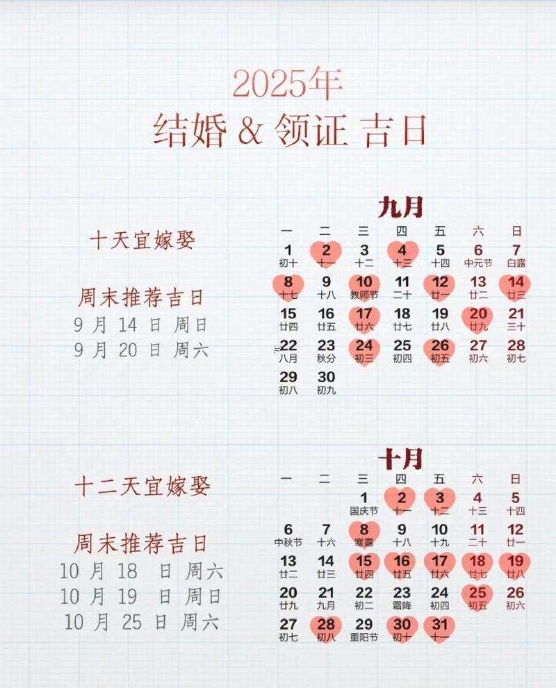 2025年9月領(lǐng)證黃道吉日