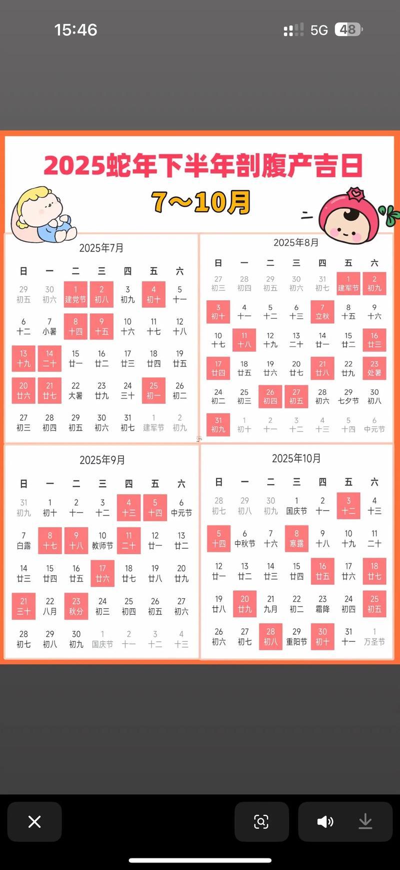 2025年10月生子吉日查詢