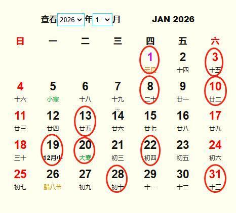 2026年1月喬遷最旺日子