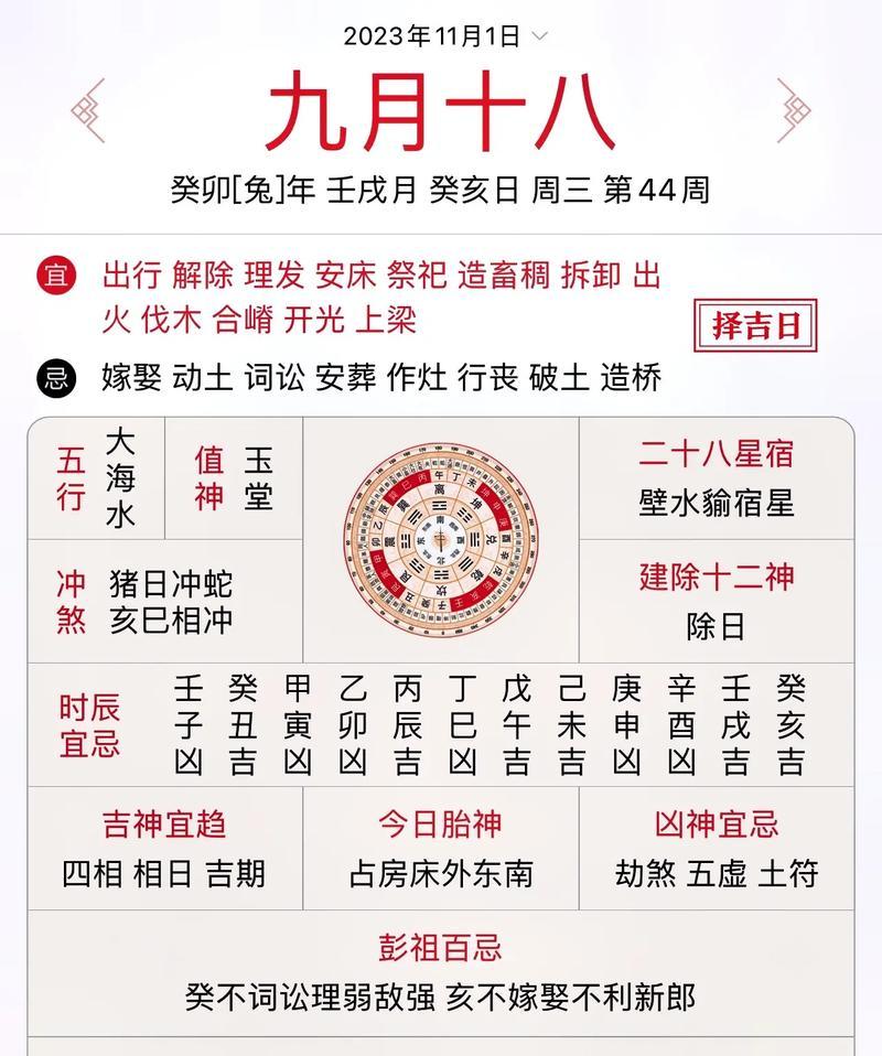 黃道吉日陰歷9月14日