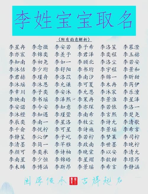 李姓男孩取名