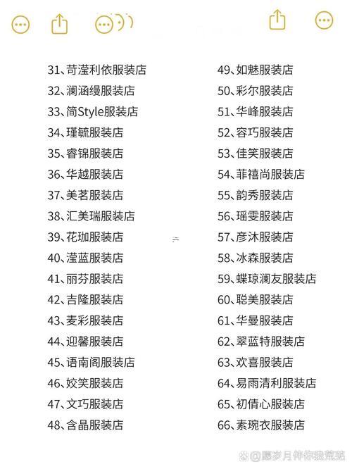 服裝店起名字
