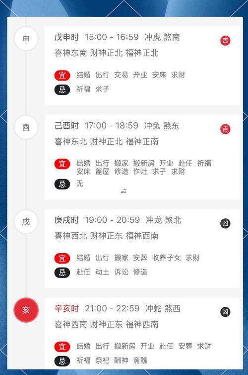 農歷十二月黃道吉日查詢表